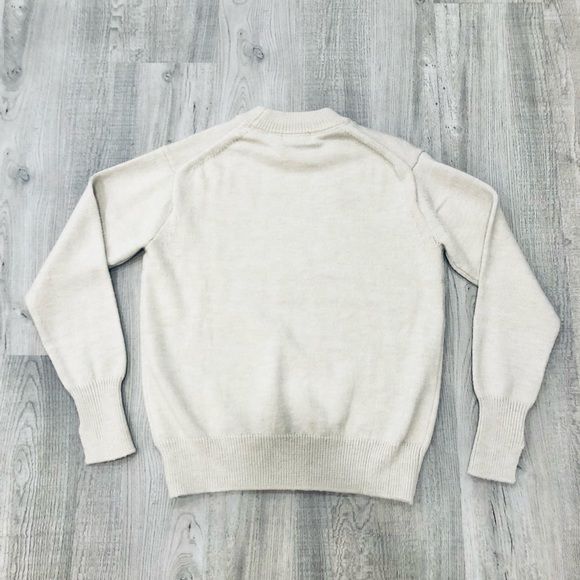 H&M Cream Knit Crew Neck Sweater Long Sleeve Wool Blend Size Small - Picture 8 of 9